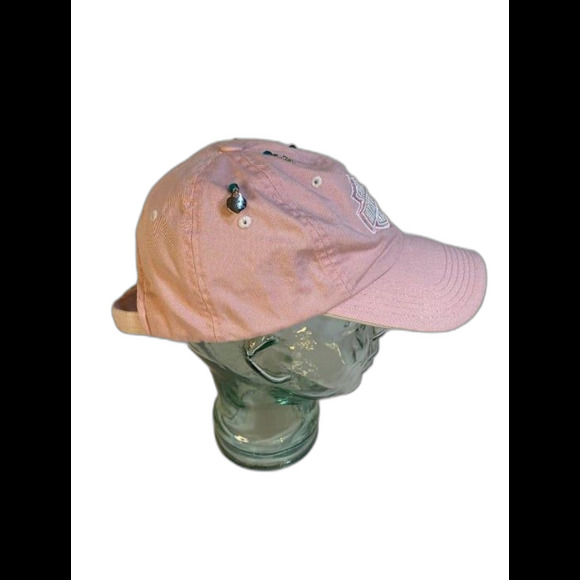 Harley-Davidson PINK Strapback White Embroidered Logo Cap 1 of a Kind Decoration - Picture 2 of 10